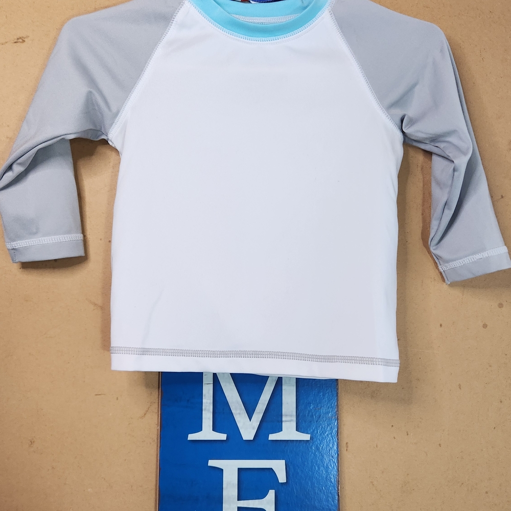 Wonder Nation Kids Swim Rashguard - White and Gray